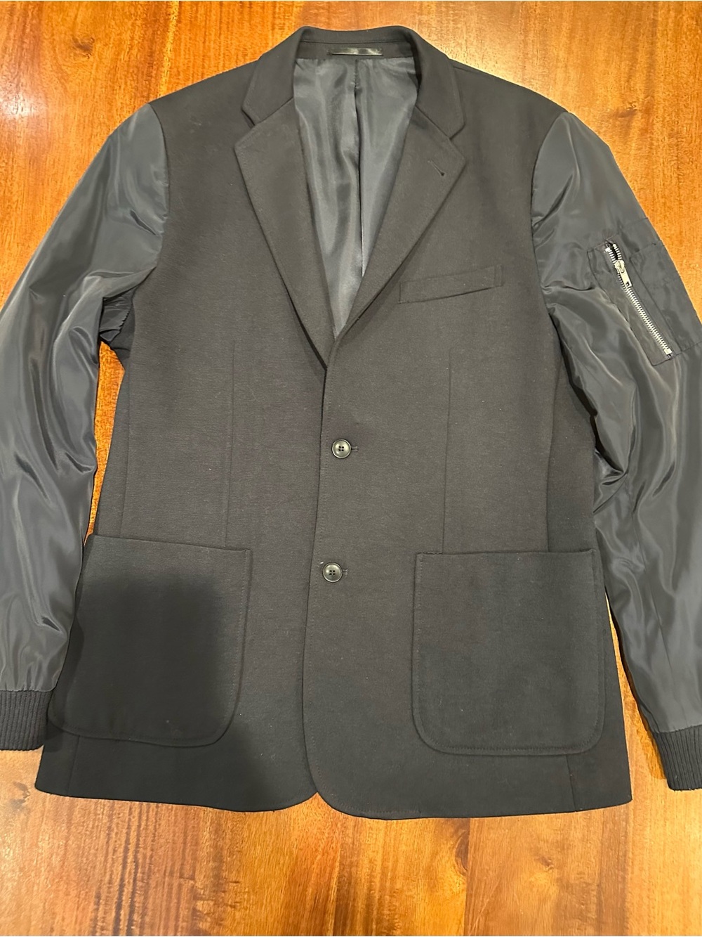 Saks Fifth Avenue Men’s Black Mixed-Material Shirt Jacket